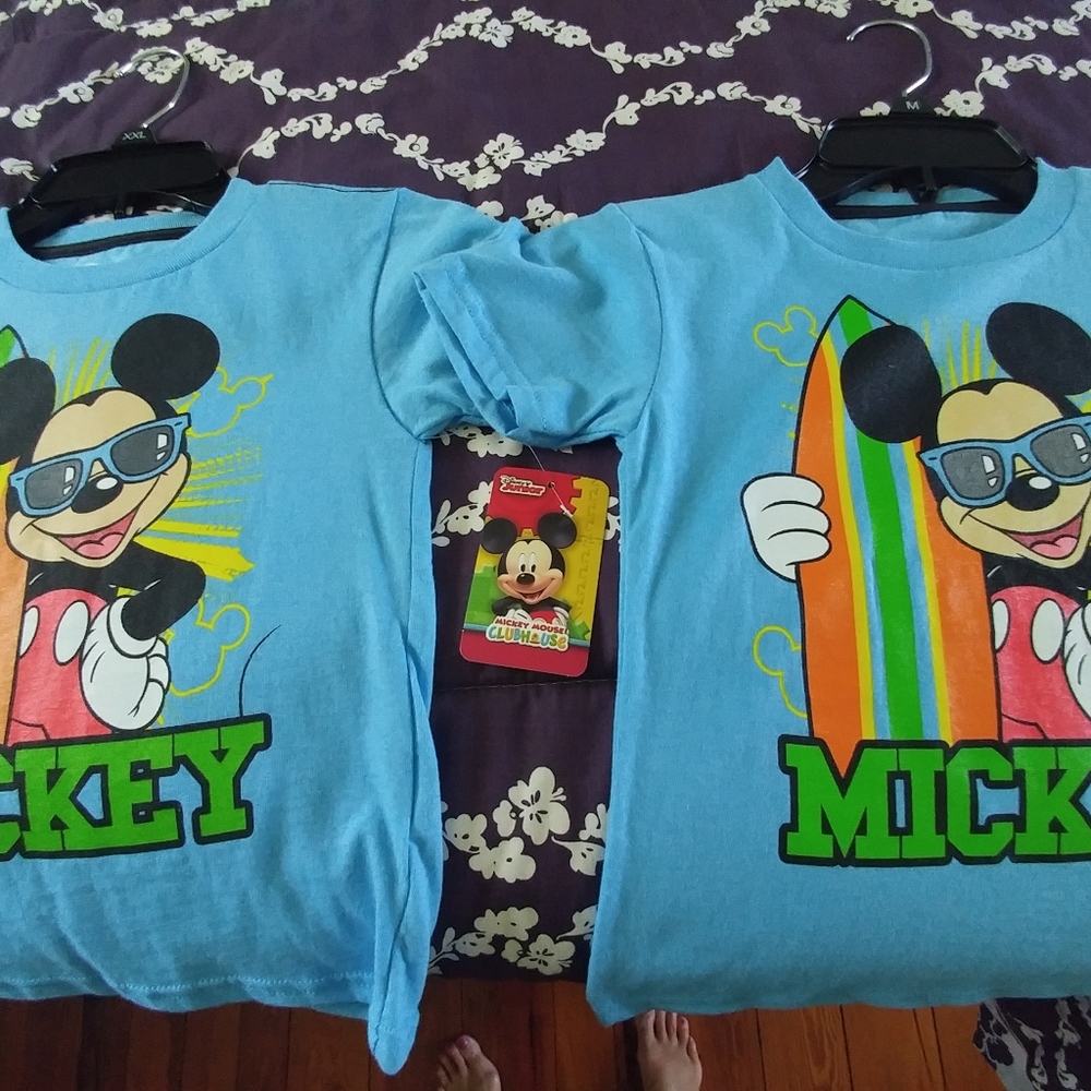 2 Mickey shirts size 4 new with tags ..boy or girl